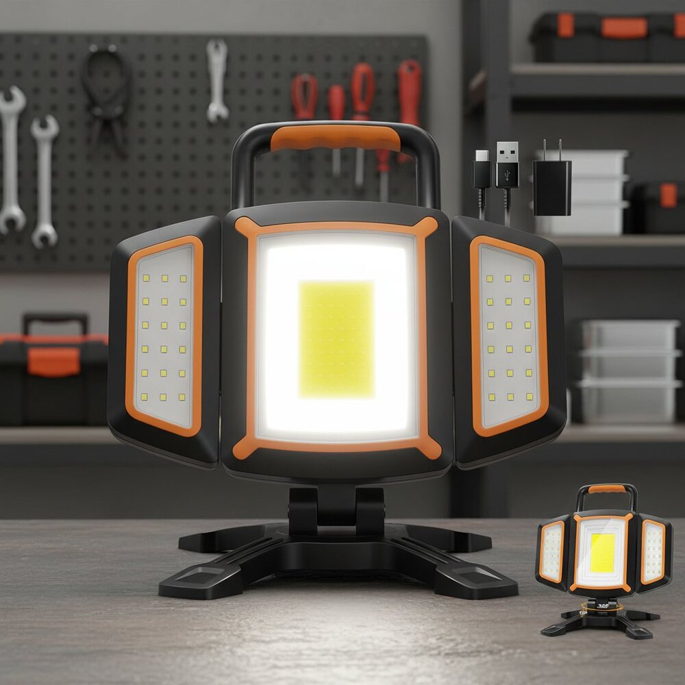 30W Rechargeable Work Light, 3000 Lumen Magnetic Work Light Battery Powered